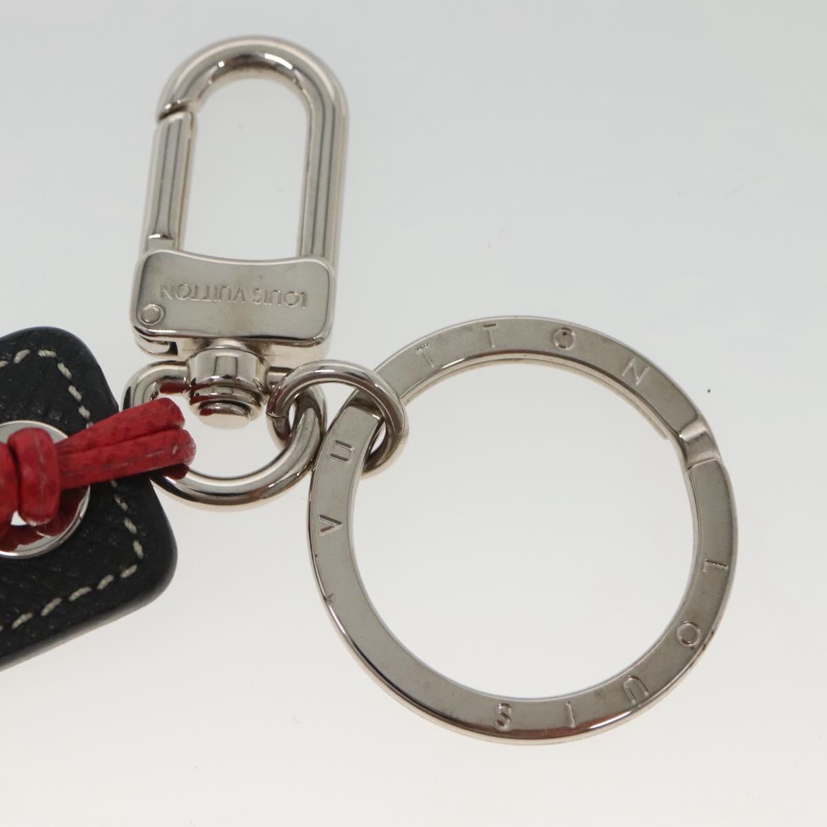 LOUIS VUITTON Taiga Porte Cles Tab LV Alps Charm Black M63771 LV Auth bs26195