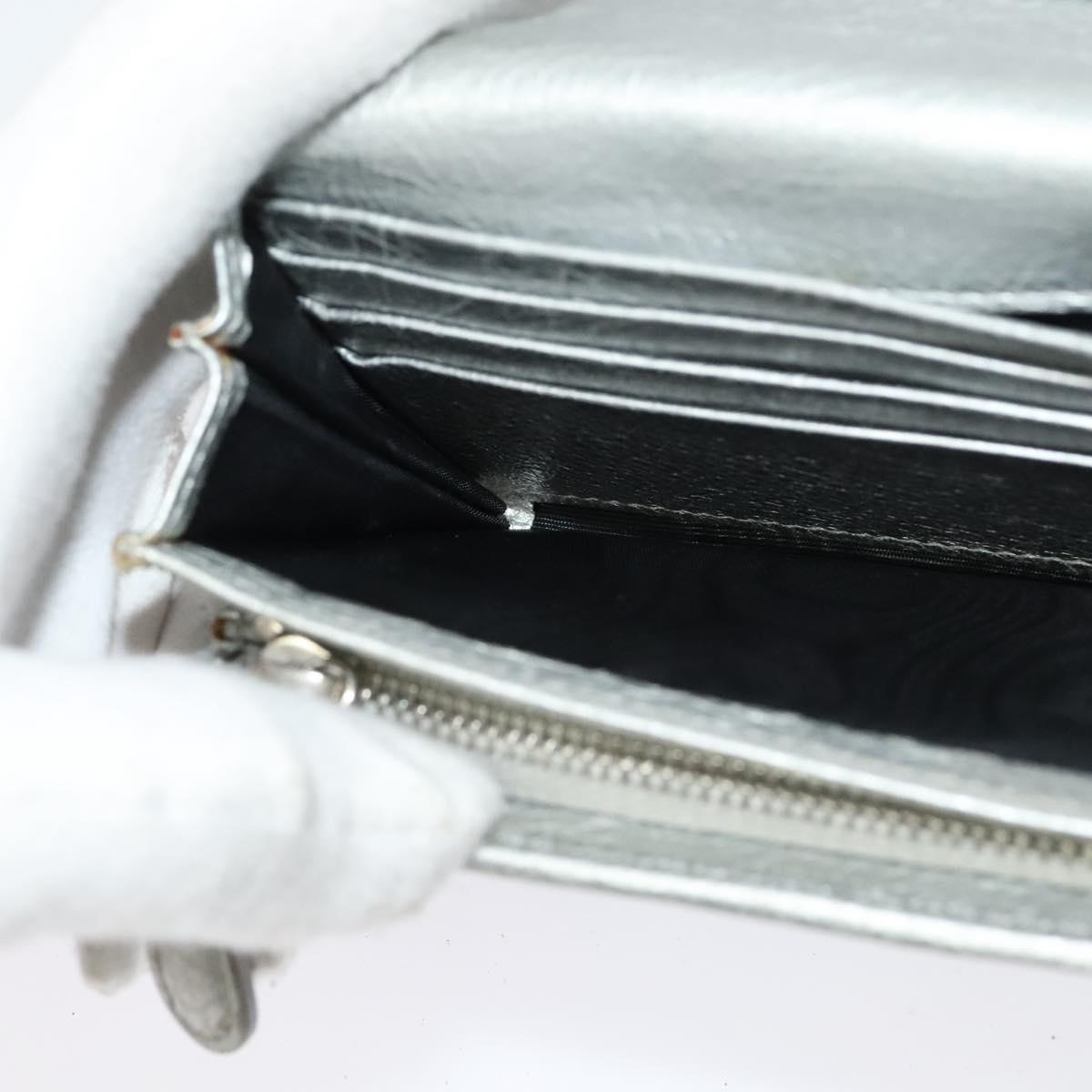 BALENCIAGA Wallet Leather 3Set Black Silver blue Auth bs26196