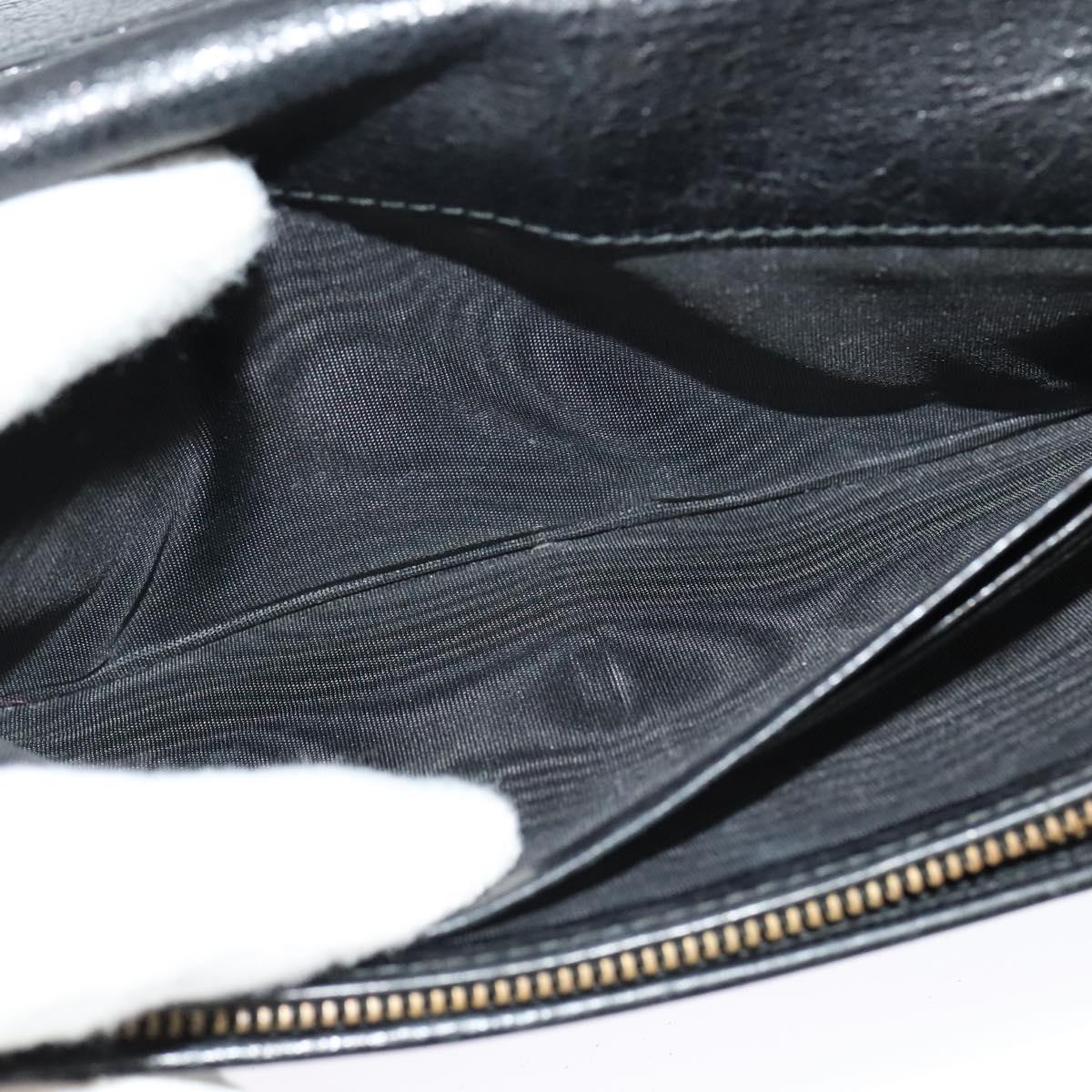 BALENCIAGA Wallet Leather 3Set Black Silver blue Auth bs26196