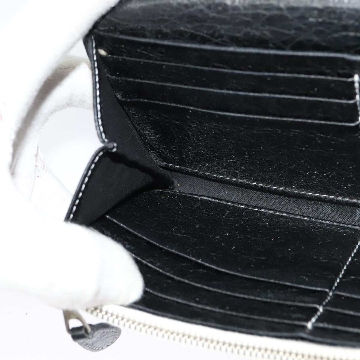 BALENCIAGA Wallet Leather 3Set Black Silver blue Auth bs26196