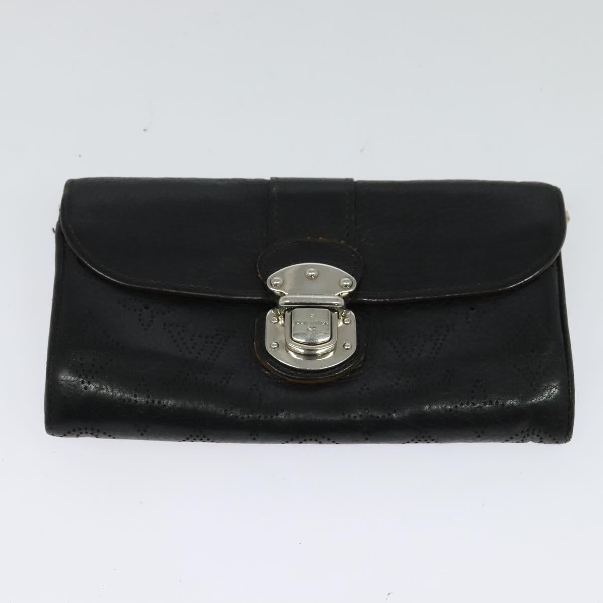 LOUIS VUITTON Suhari Wallet Leather 2Set Black LV Auth bs26197