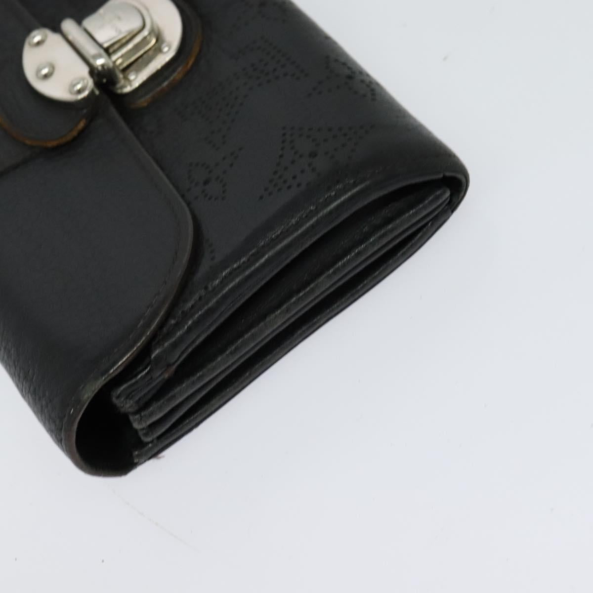 LOUIS VUITTON Suhari Wallet Leather 2Set Black LV Auth bs26197