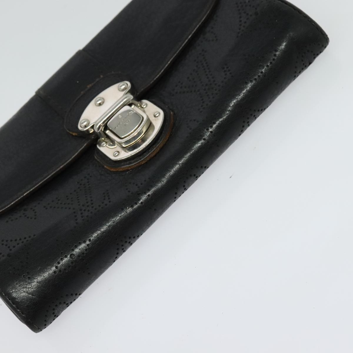 LOUIS VUITTON Suhari Wallet Leather 2Set Black LV Auth bs26197