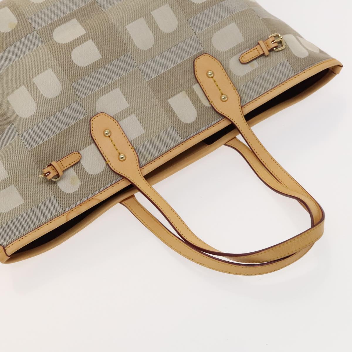 BALLY Shoulder Bag Leather Canvas 3Set Beige Black Auth bs26202