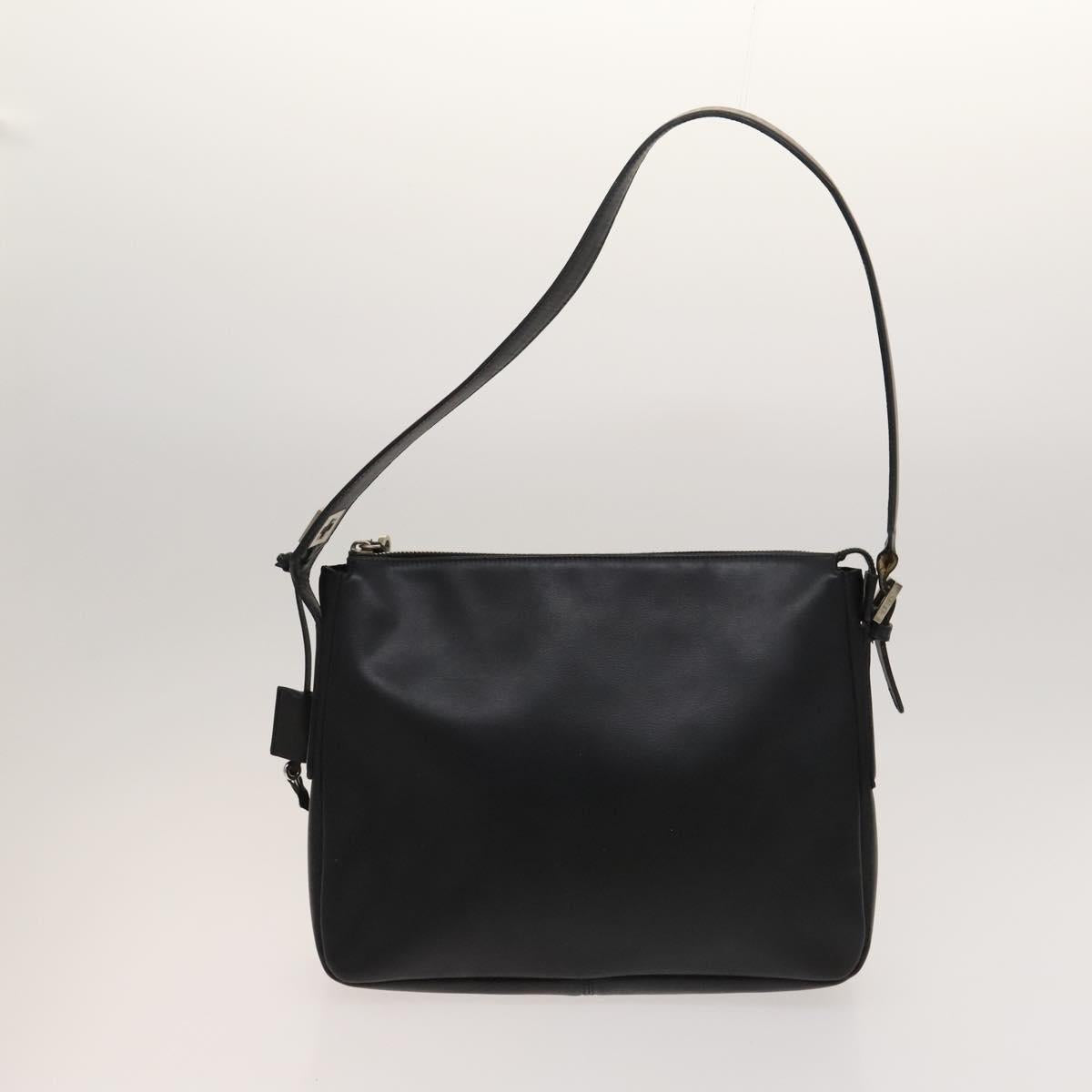 BALLY Shoulder Bag Leather Canvas 3Set Beige Black Auth bs26202