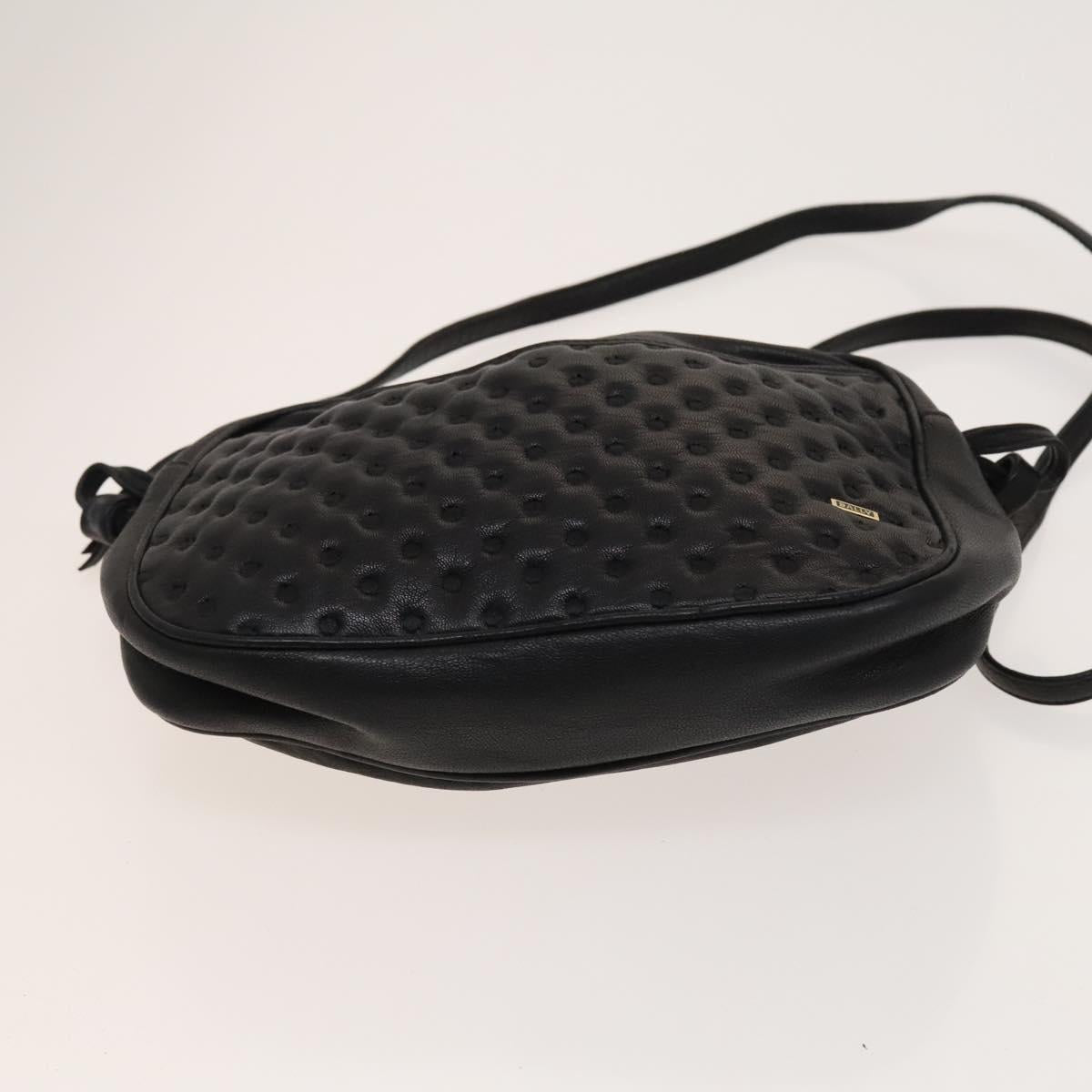 BALLY Shoulder Bag Leather Canvas 3Set Beige Black Auth bs26202