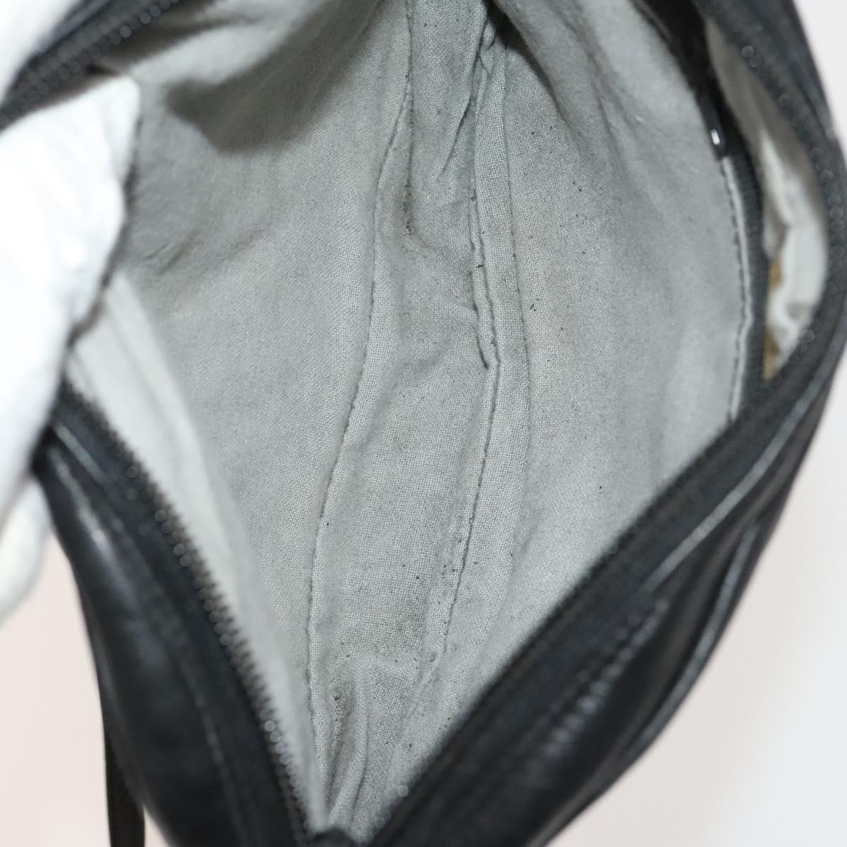 BALLY Shoulder Bag Leather Canvas 3Set Beige Black Auth bs26202