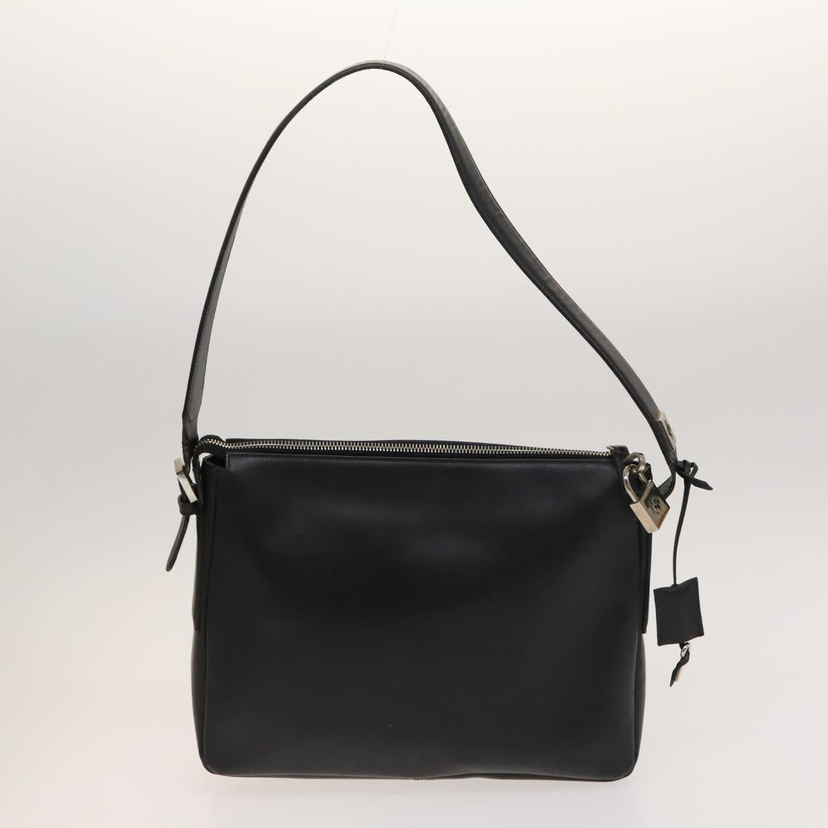 BALLY Shoulder Bag Leather Canvas 3Set Beige Black Auth bs26202