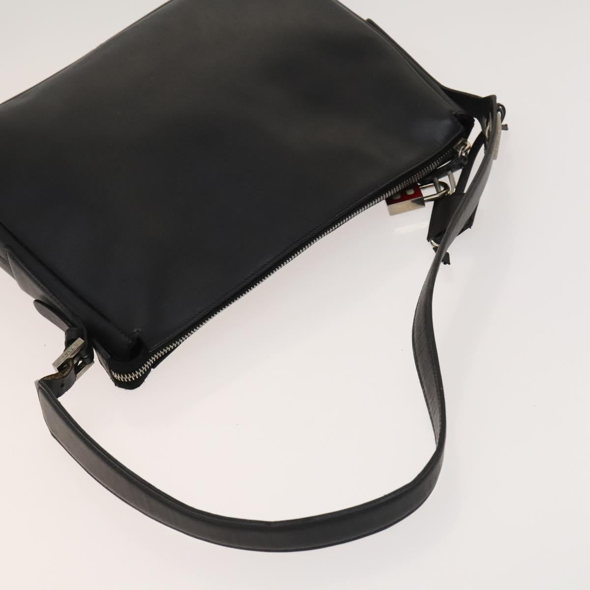 BALLY Shoulder Bag Leather Canvas 3Set Beige Black Auth bs26202