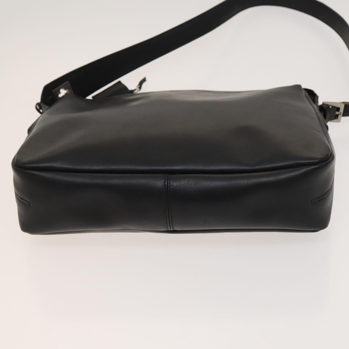 BALLY Shoulder Bag Leather Canvas 3Set Beige Black Auth bs26202