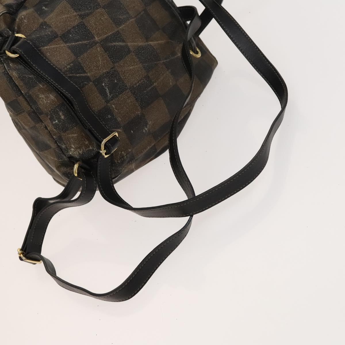 FENDI Pecan Bag PVC 3 Set Brown Black Auth bs26207