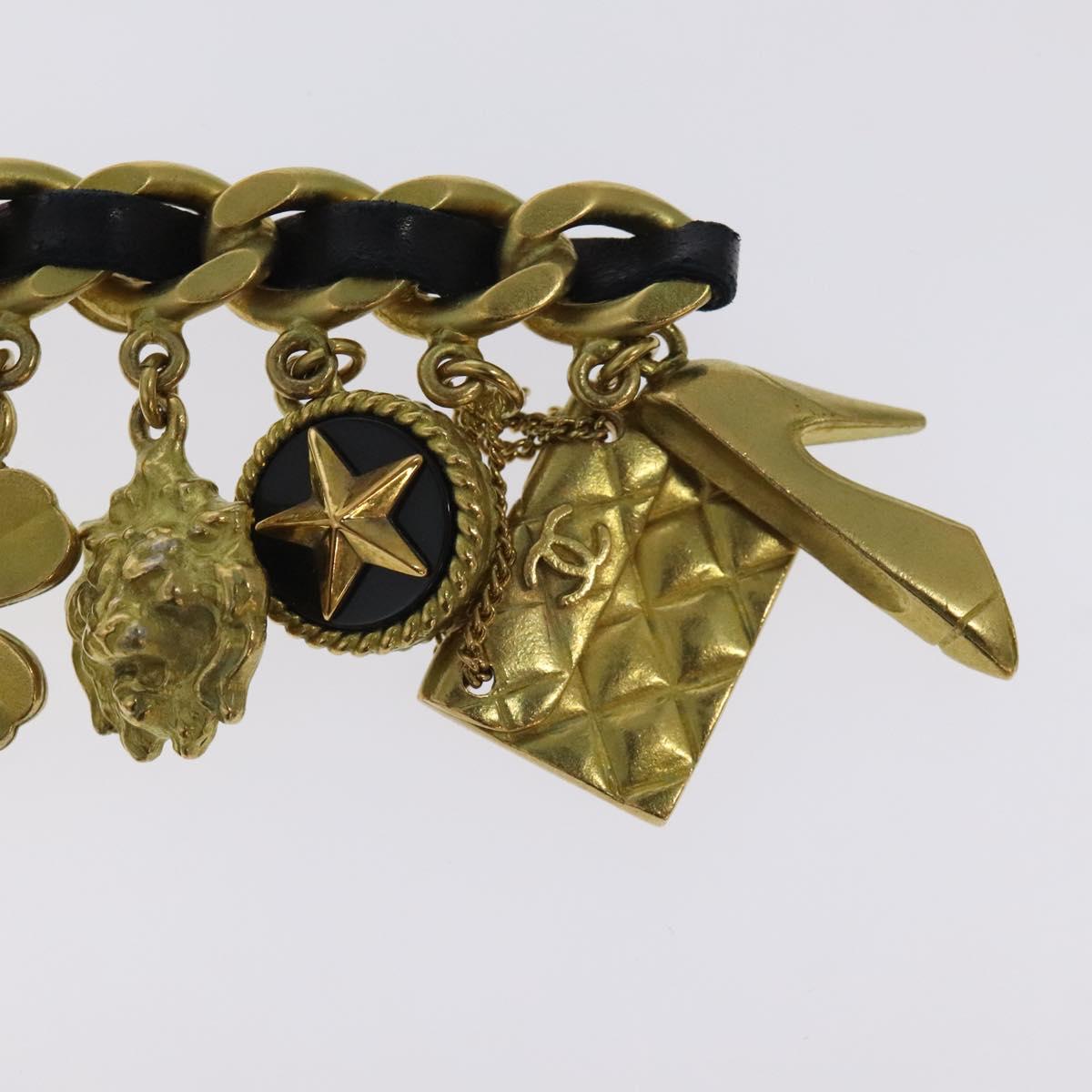 CHANEL Brooch metal Gold Tone CC Auth bs26227