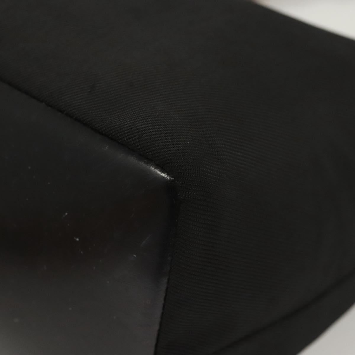 GUCCI Bamboo Hand Bag Nylon Black Silver 000 1956 0531 Auth bs26234