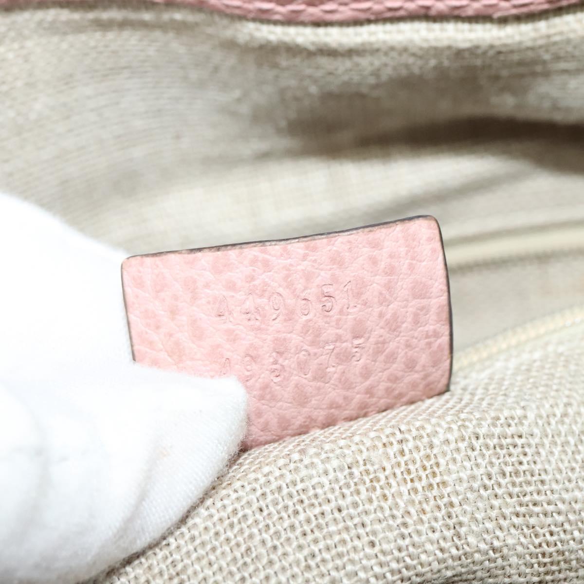 GUCCI Hand Bag Leather Outlet Pink Gold 449651 Auth bs26235