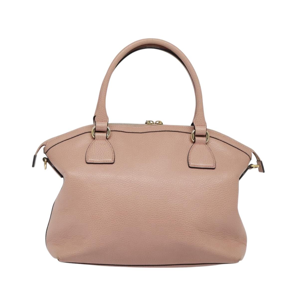 GUCCI Hand Bag Leather Outlet Pink Gold 449651 Auth bs26235