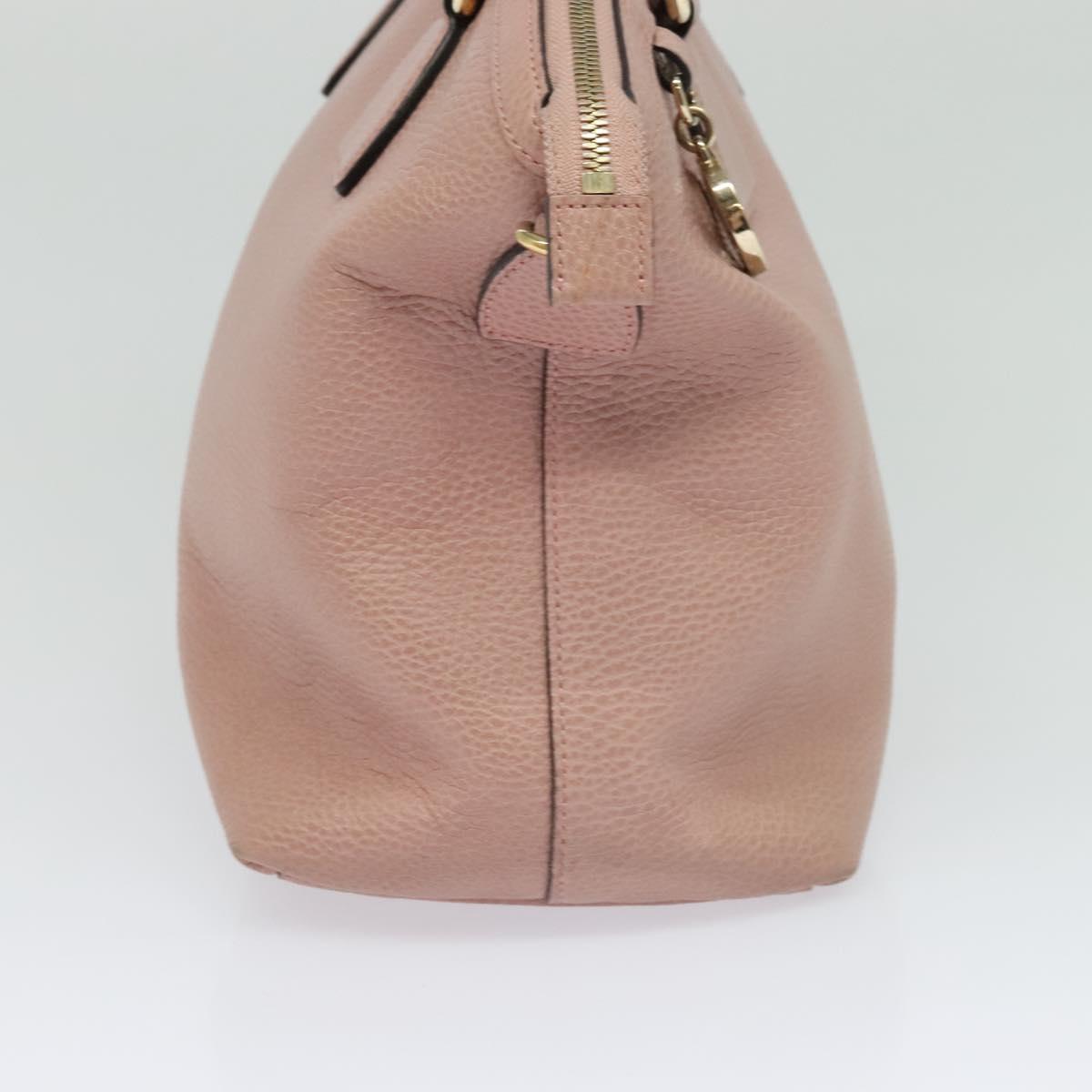 GUCCI Hand Bag Leather Outlet Pink Gold 449651 Auth bs26235