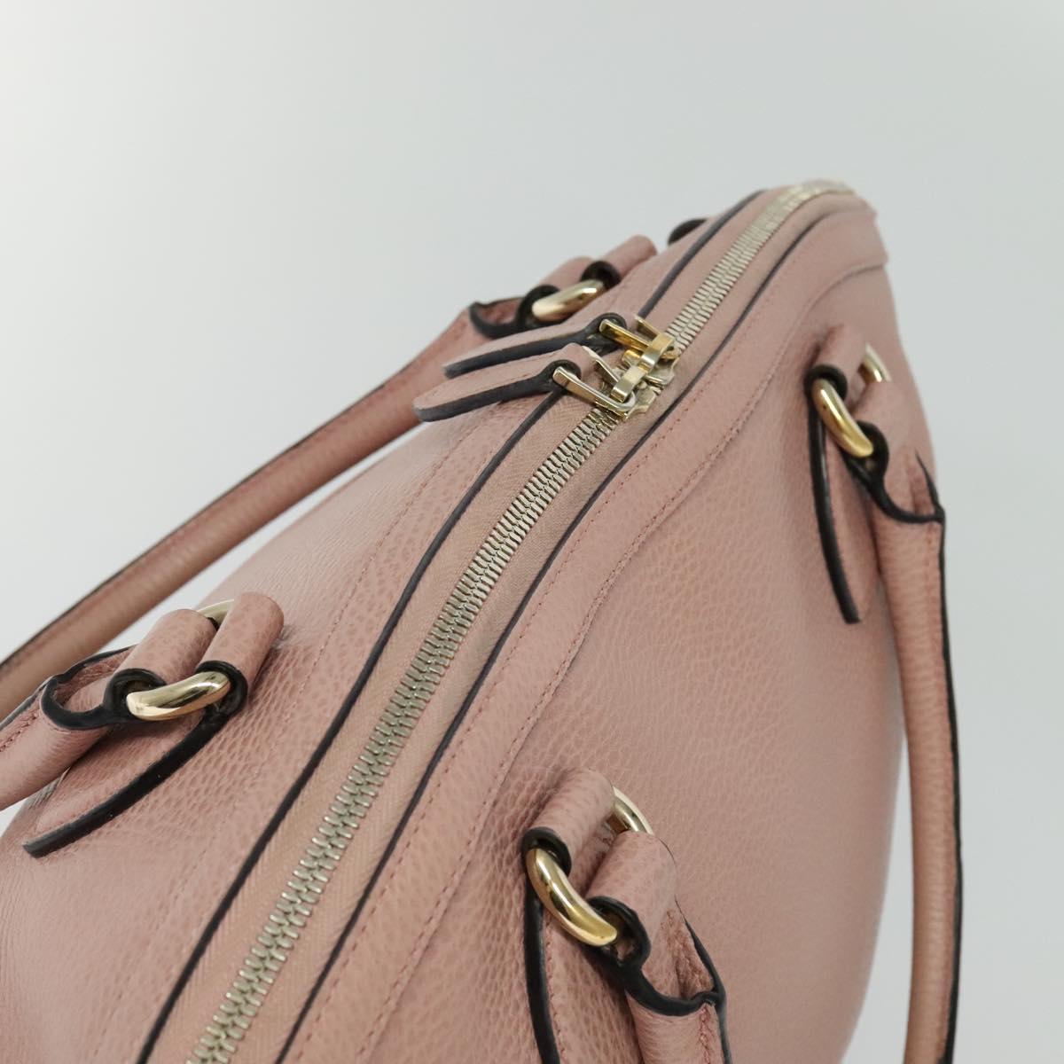 GUCCI Hand Bag Leather Outlet Pink Gold 449651 Auth bs26235