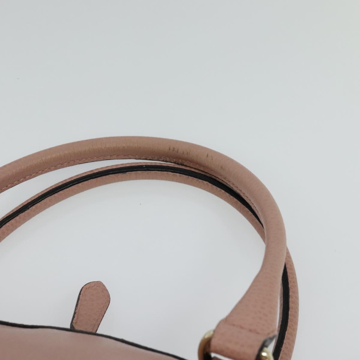 GUCCI Hand Bag Leather Outlet Pink Gold 449651 Auth bs26235
