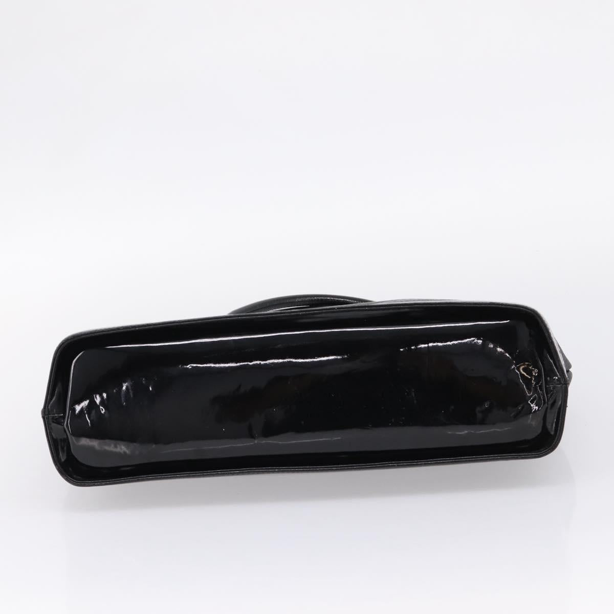 VERSACE Hand Bag Leather Black Gold Auth bs26249