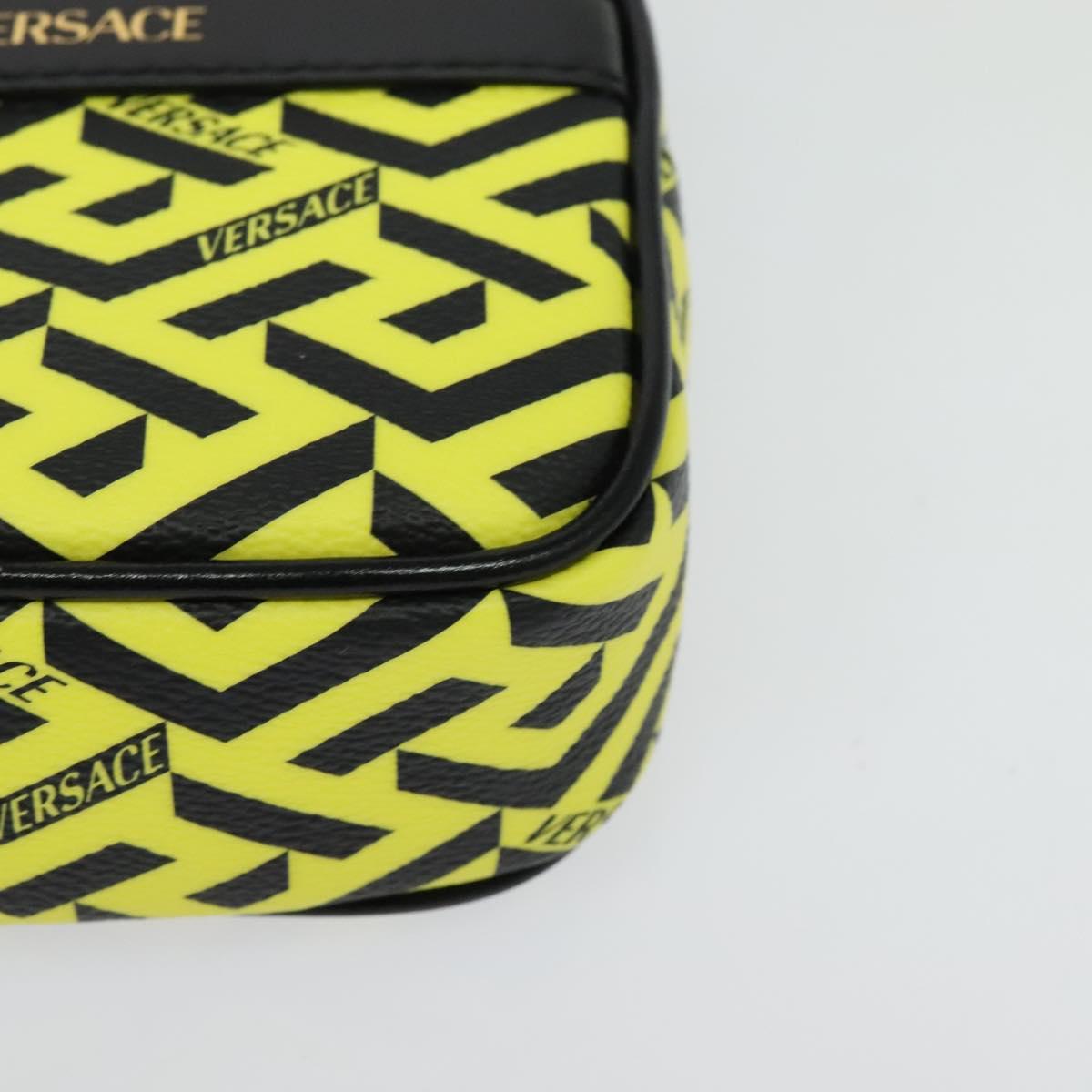 VERSACE Pouch PVC Yellow Gold Auth bs26250