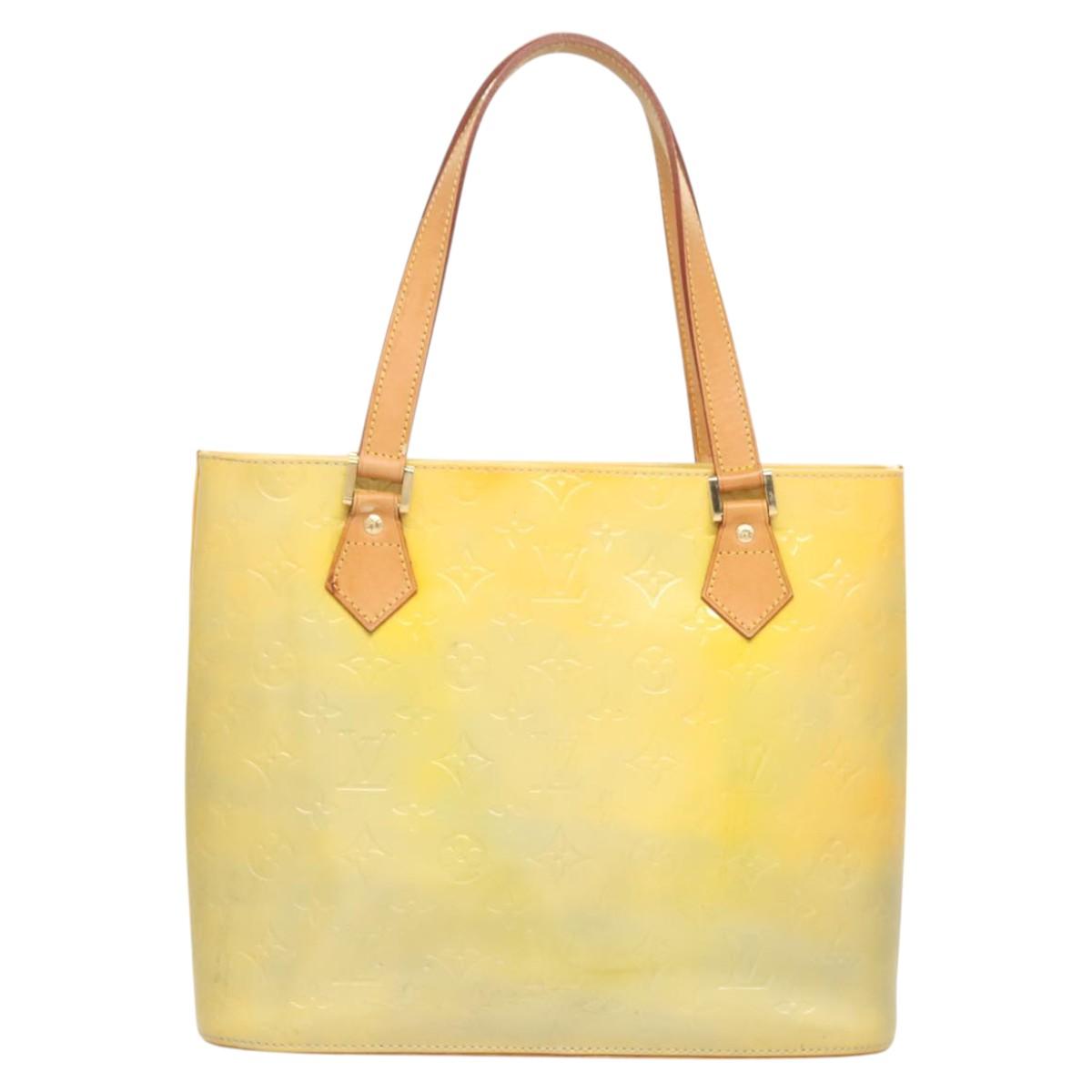 LOUIS VUITTON Monogram Vernis Houston Hand Bag Gris M91053 LV Auth bs26251