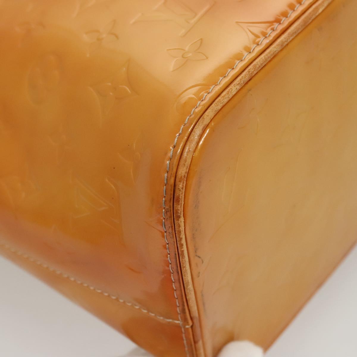 LOUIS VUITTON Monogram Vernis Houston Hand Bag Beige M91004 LV Auth bs26252