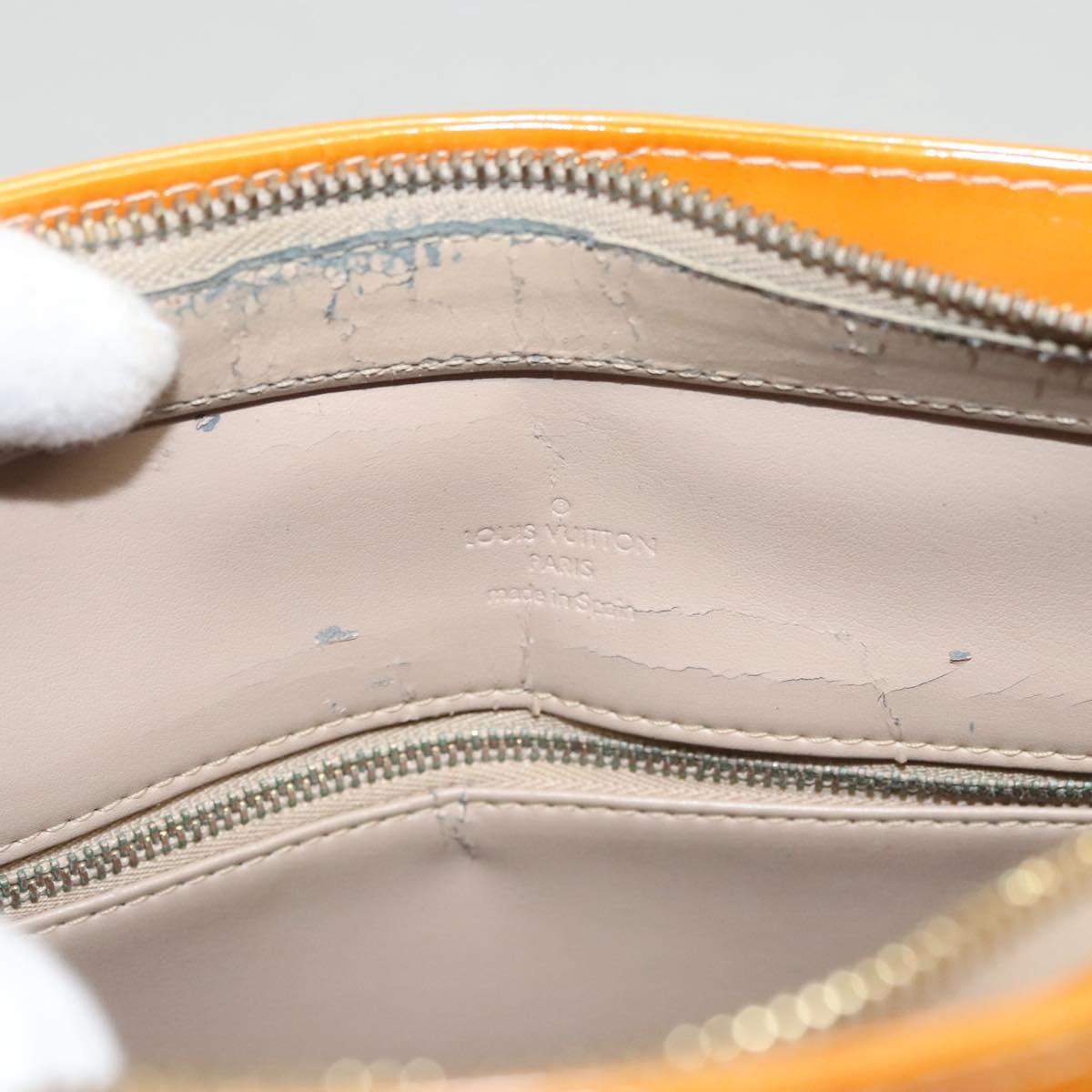 LOUIS VUITTON Monogram Vernis Houston Hand Bag Beige M91004 LV Auth bs26252