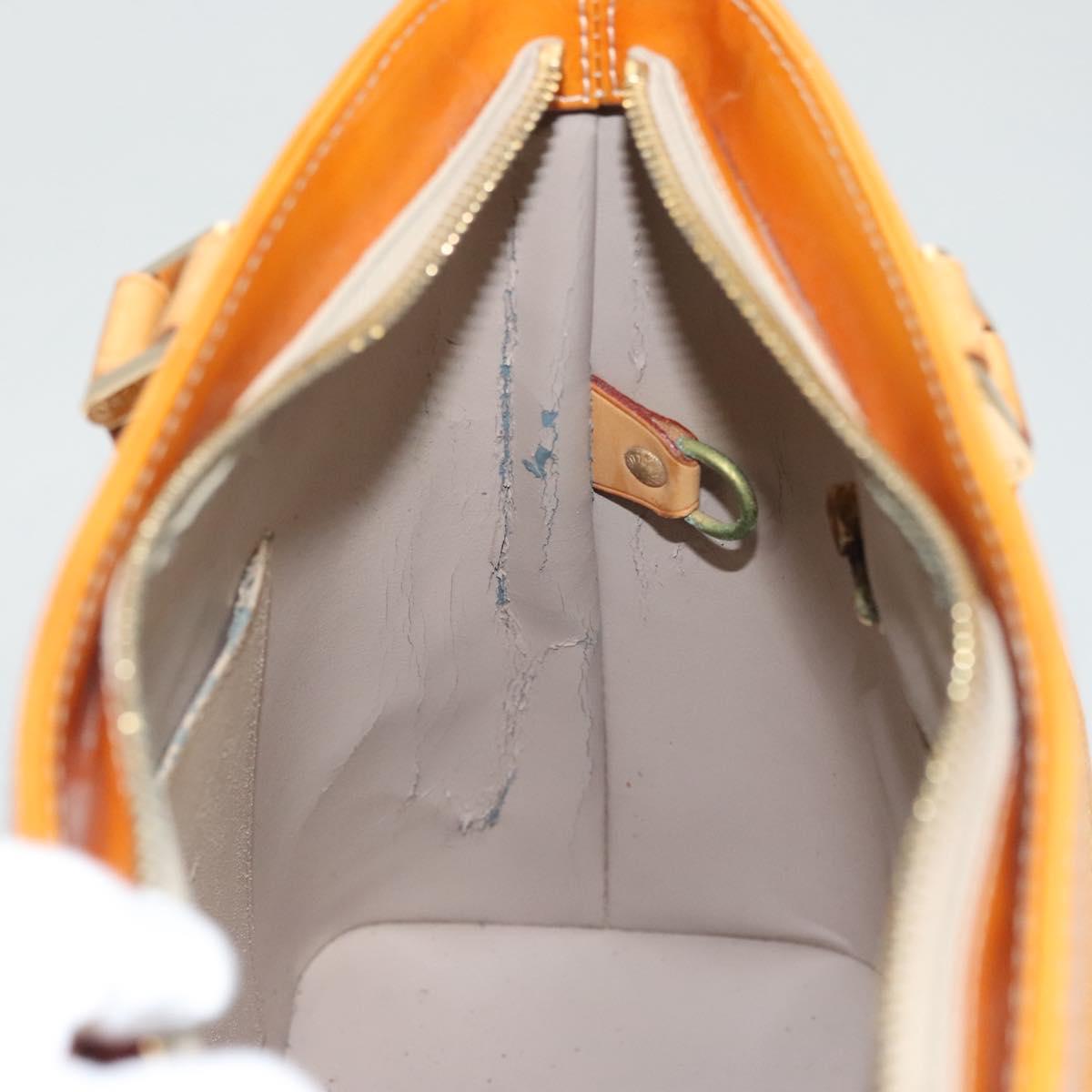 LOUIS VUITTON Monogram Vernis Houston Hand Bag Beige M91004 LV Auth bs26252