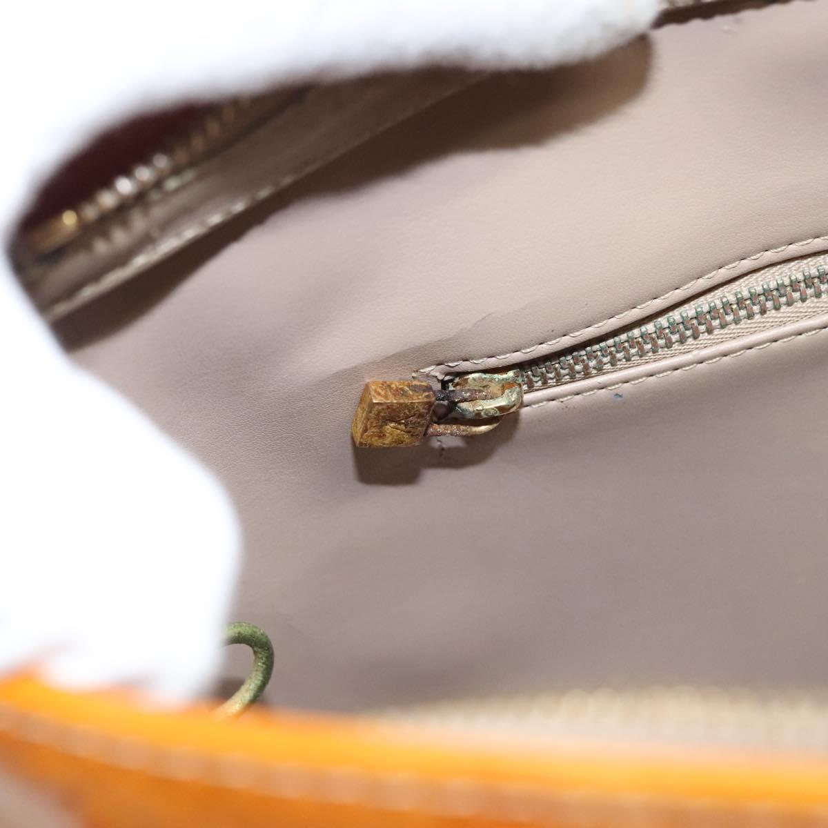 LOUIS VUITTON Monogram Vernis Houston Hand Bag Beige M91004 LV Auth bs26252