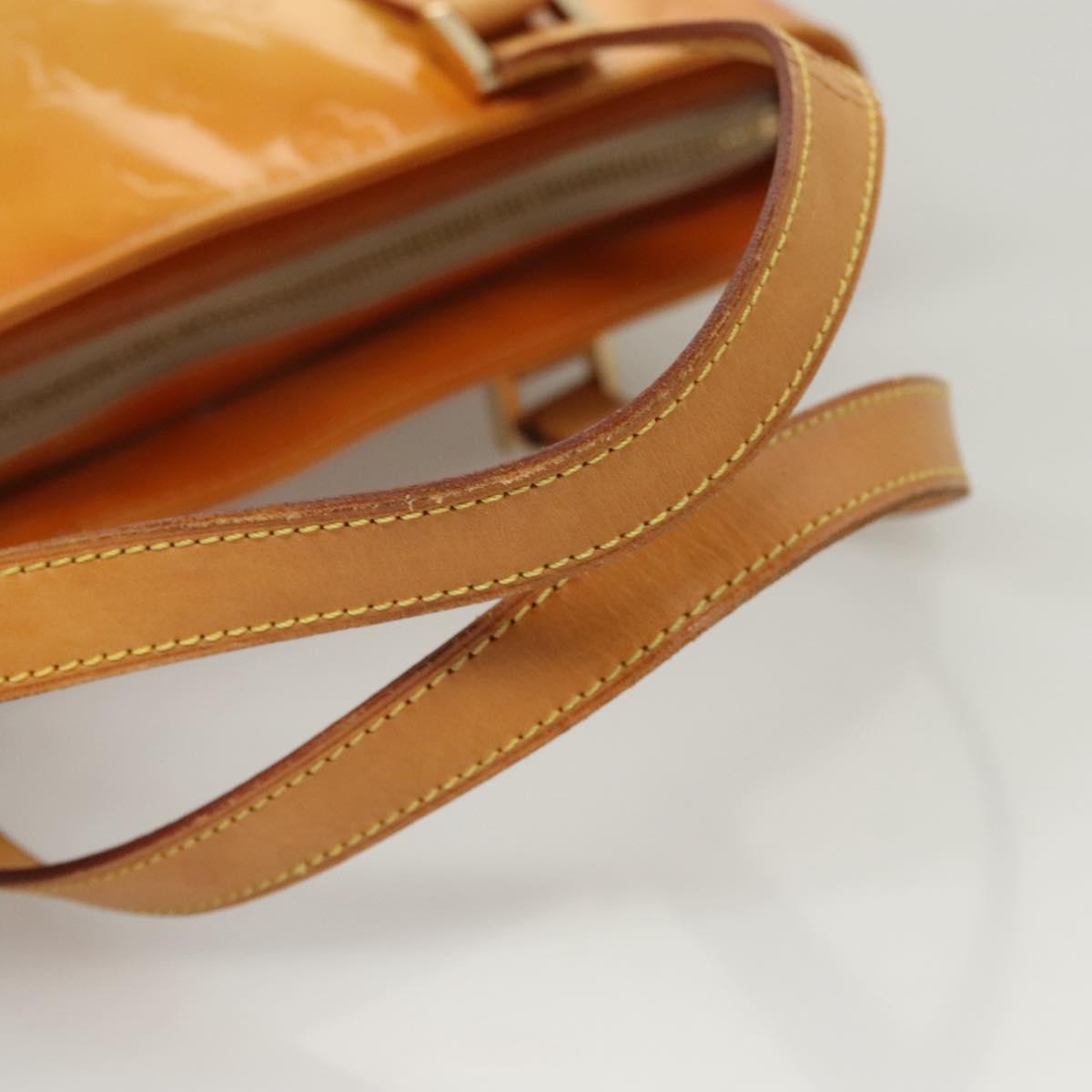 LOUIS VUITTON Monogram Vernis Houston Hand Bag Beige M91004 LV Auth bs26252