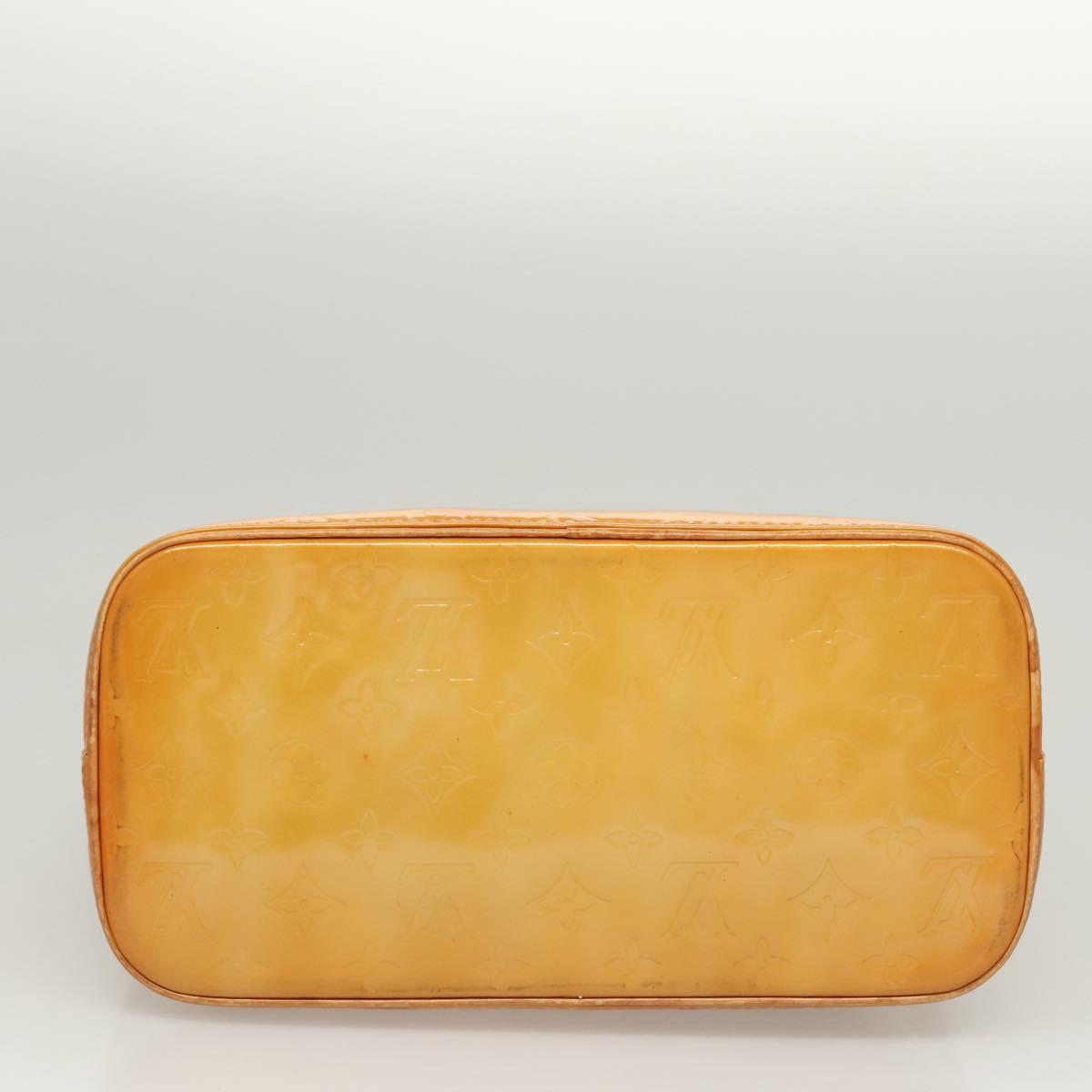 LOUIS VUITTON Monogram Vernis Houston Hand Bag Beige M91004 LV Auth bs26252