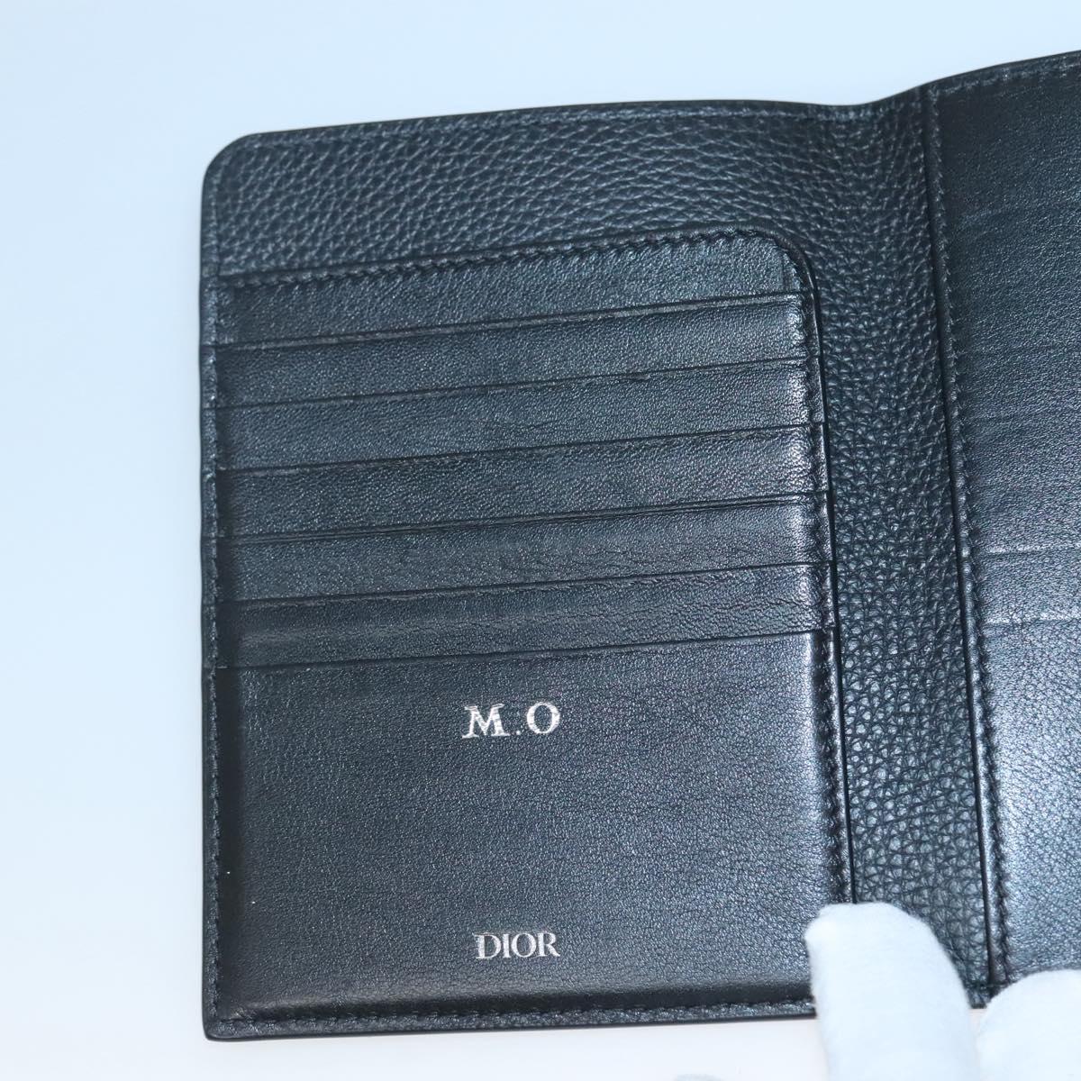 Christian Dior Card Case Leather Black Auth bs26260