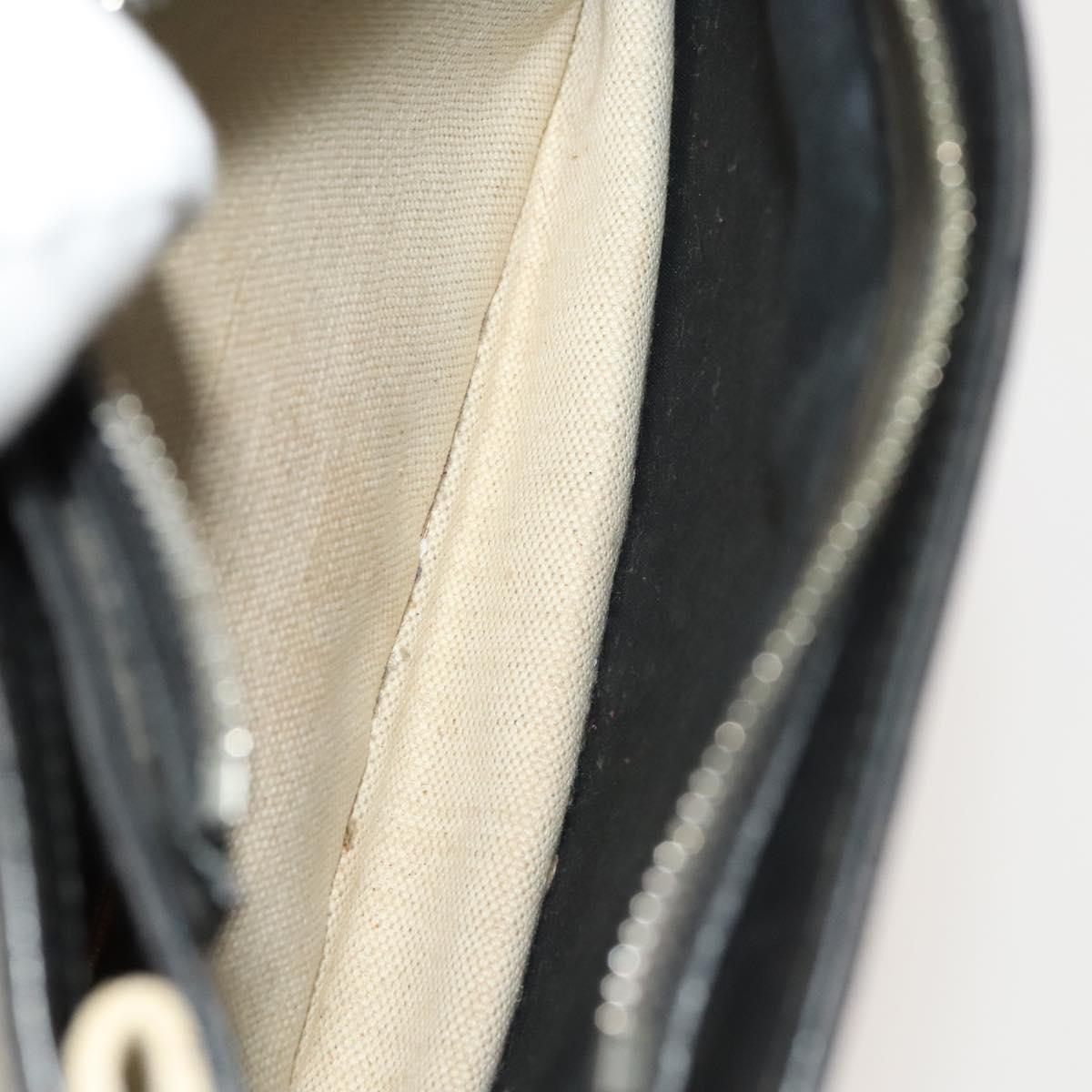 BALENCIAGA Shoulder Bag Canvas Beige Black Silver Auth bs26288