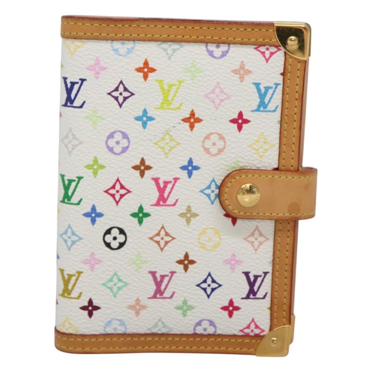LOUIS VUITTON Multicolor Agenda PM Day Planner Cover White R21074 Auth bs26290