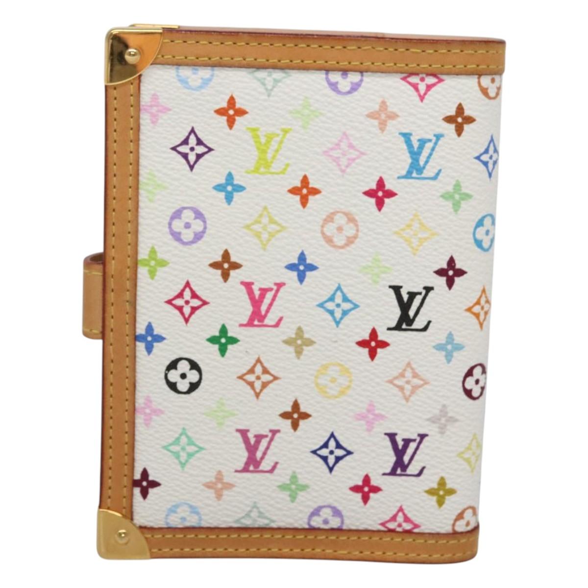 LOUIS VUITTON Multicolor Agenda PM Day Planner Cover White R21074 Auth bs26290