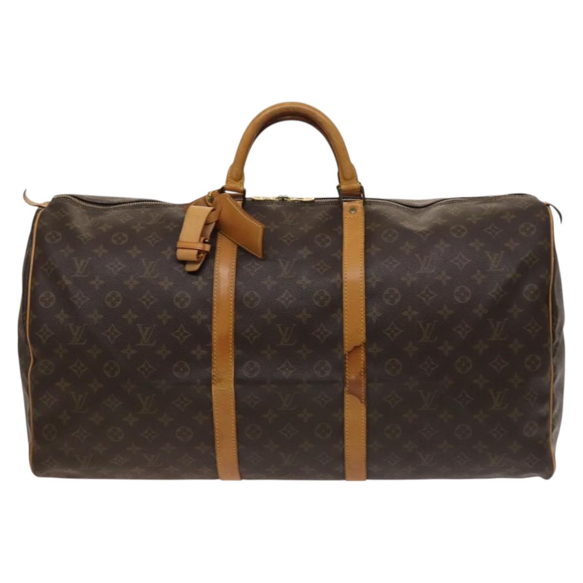 LOUIS VUITTON Monogram Keepall 60 Boston Bag M41422 LV Auth bs26301