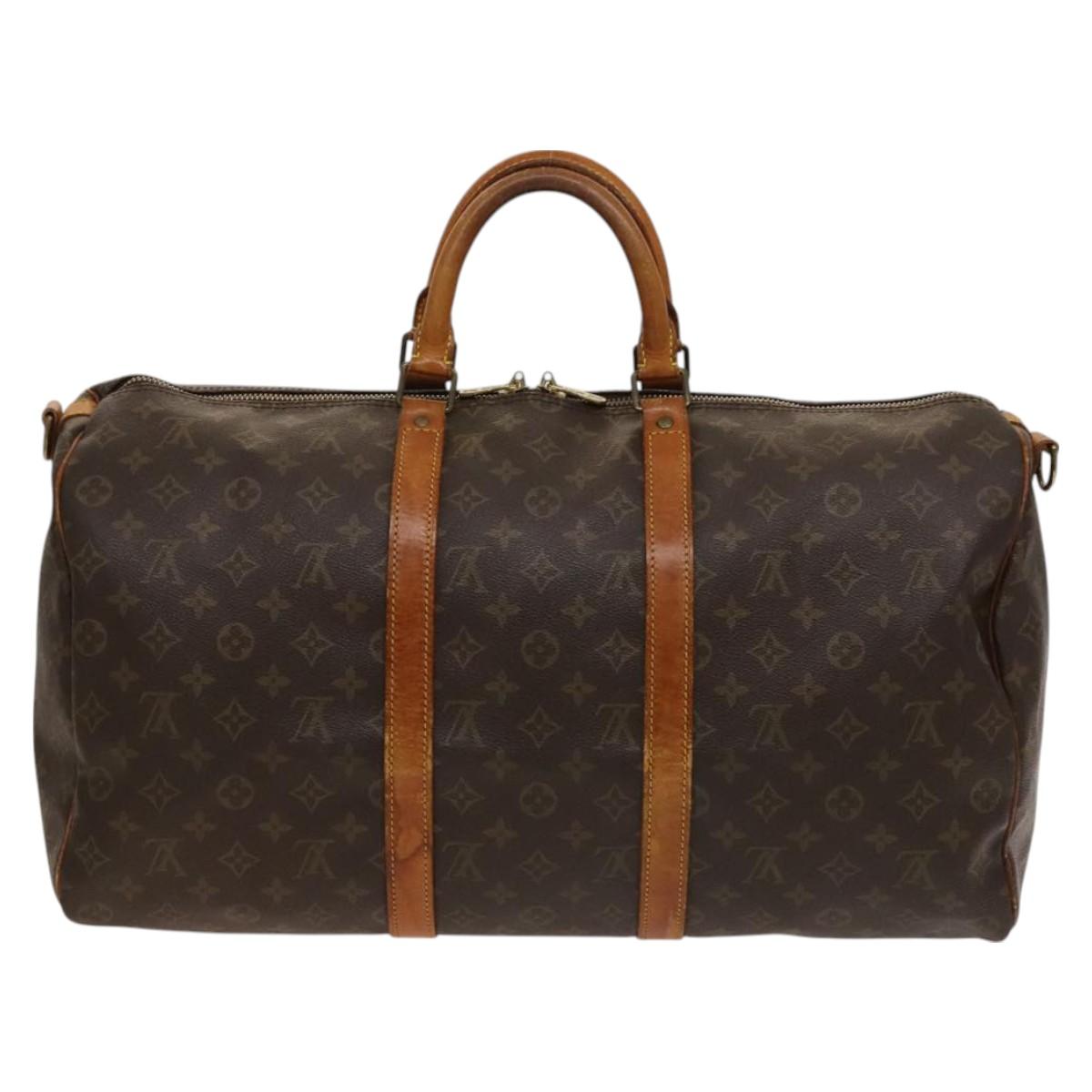 LOUIS VUITTON Monogram Keepall Bandouliere 50 Boston Bag M41416 LV Auth bs26309
