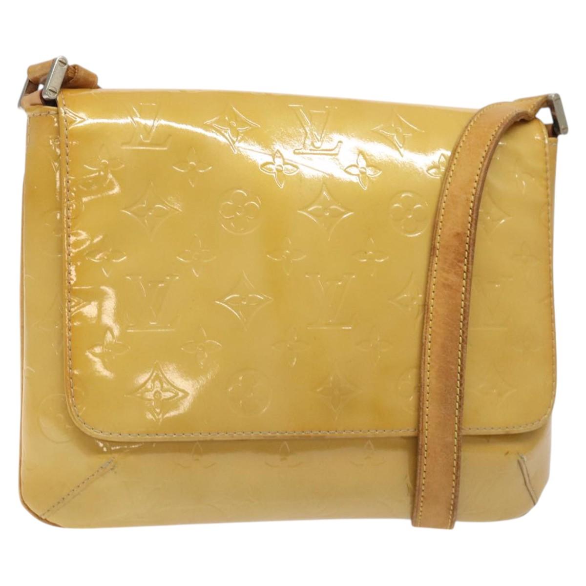 LOUIS VUITTON Monogram Vernis Thompson Street Bag Beige M91301 LV Auth bs26312