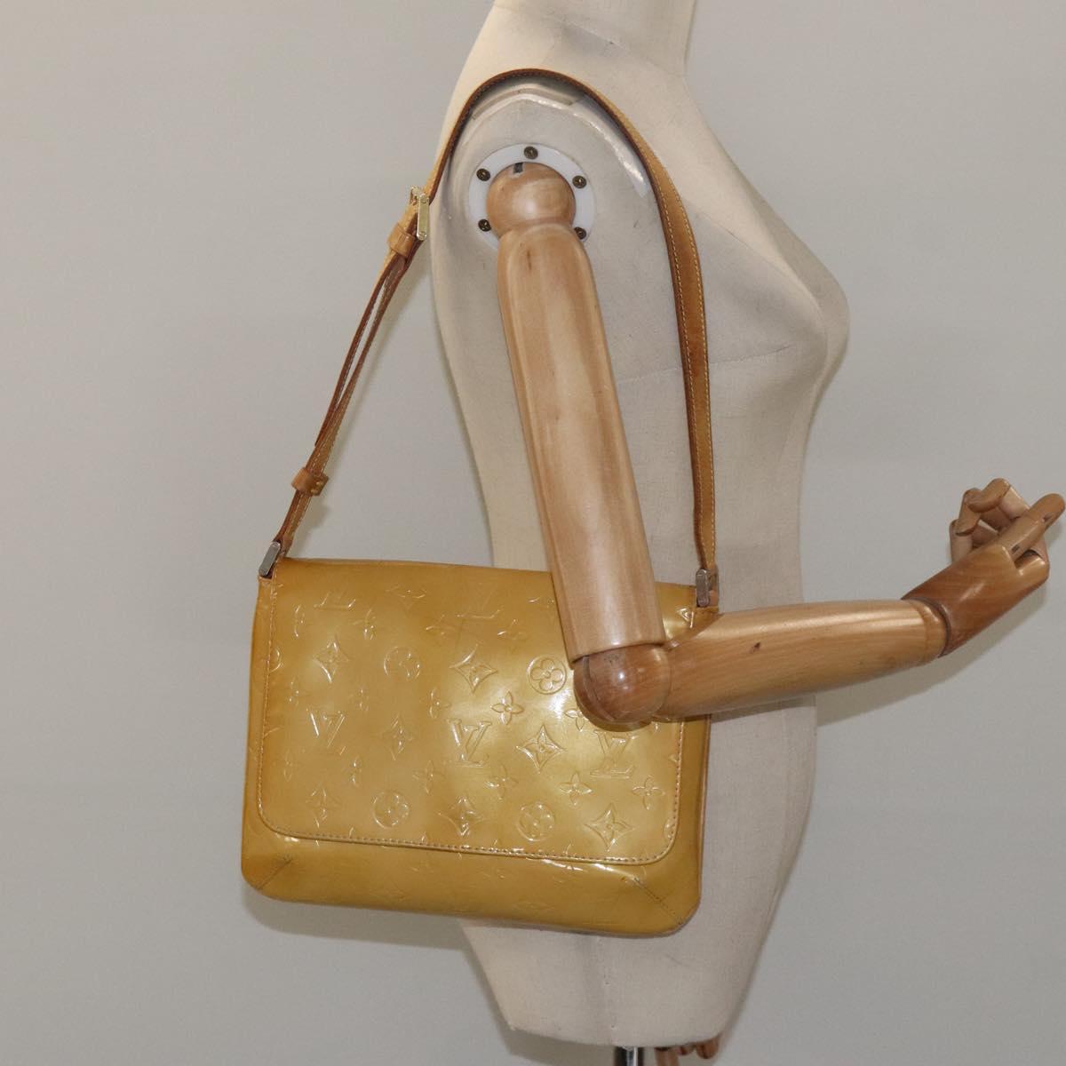 LOUIS VUITTON Monogram Vernis Thompson Street Bag Beige M91301 LV Auth bs26312