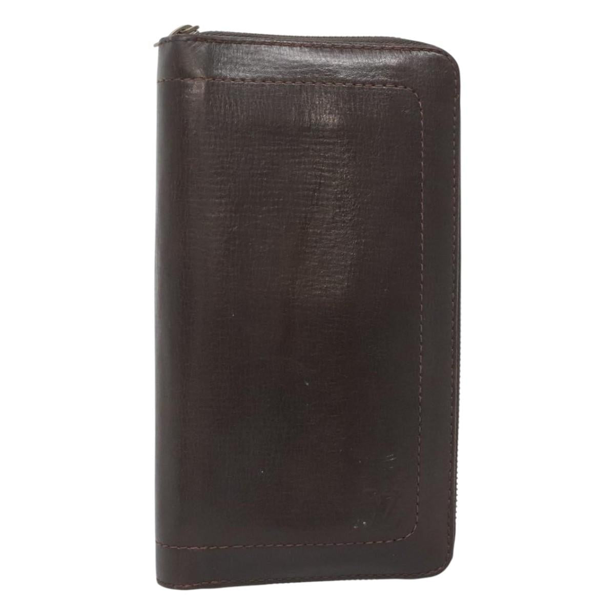 LOUIS VUITTON Utah Zippy Organizer Long Wallet Brown M97025 LV Auth bs26317