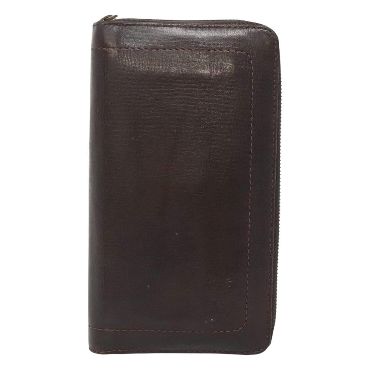 LOUIS VUITTON Utah Zippy Organizer Long Wallet Brown M97025 LV Auth bs26317
