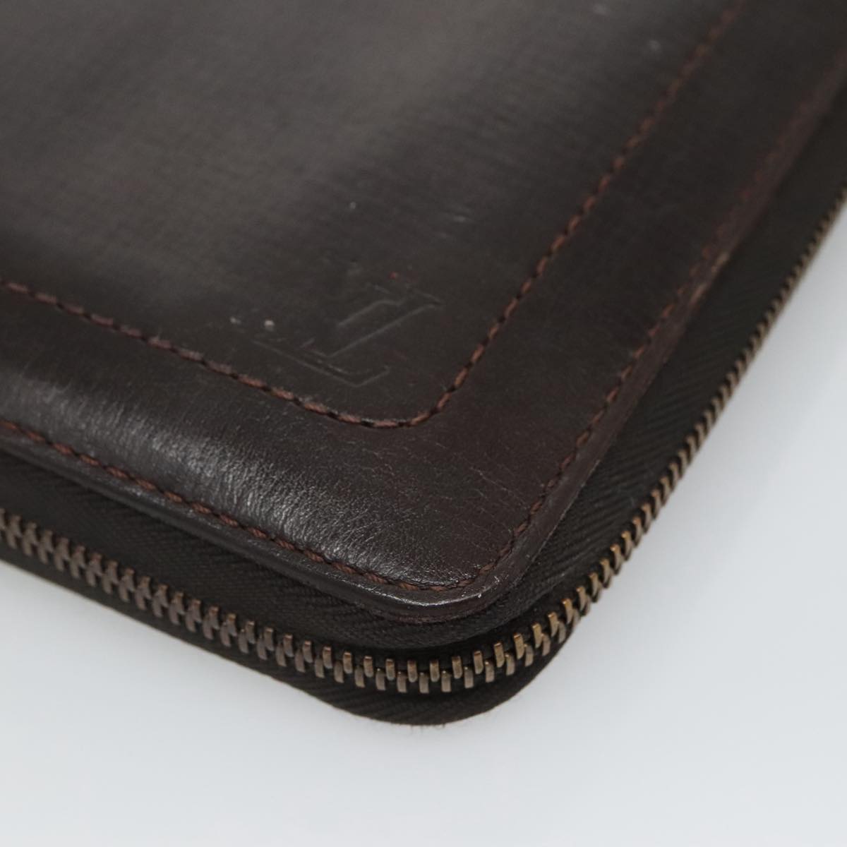 LOUIS VUITTON Utah Zippy Organizer Long Wallet Brown M97025 LV Auth bs26317