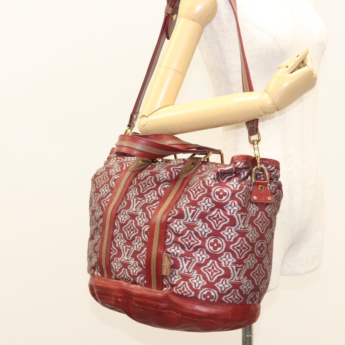 LOUIS VUITTON Monogram Jaguar Aviator Hand Bag Bordeaux M40384 LV Auth bs26320