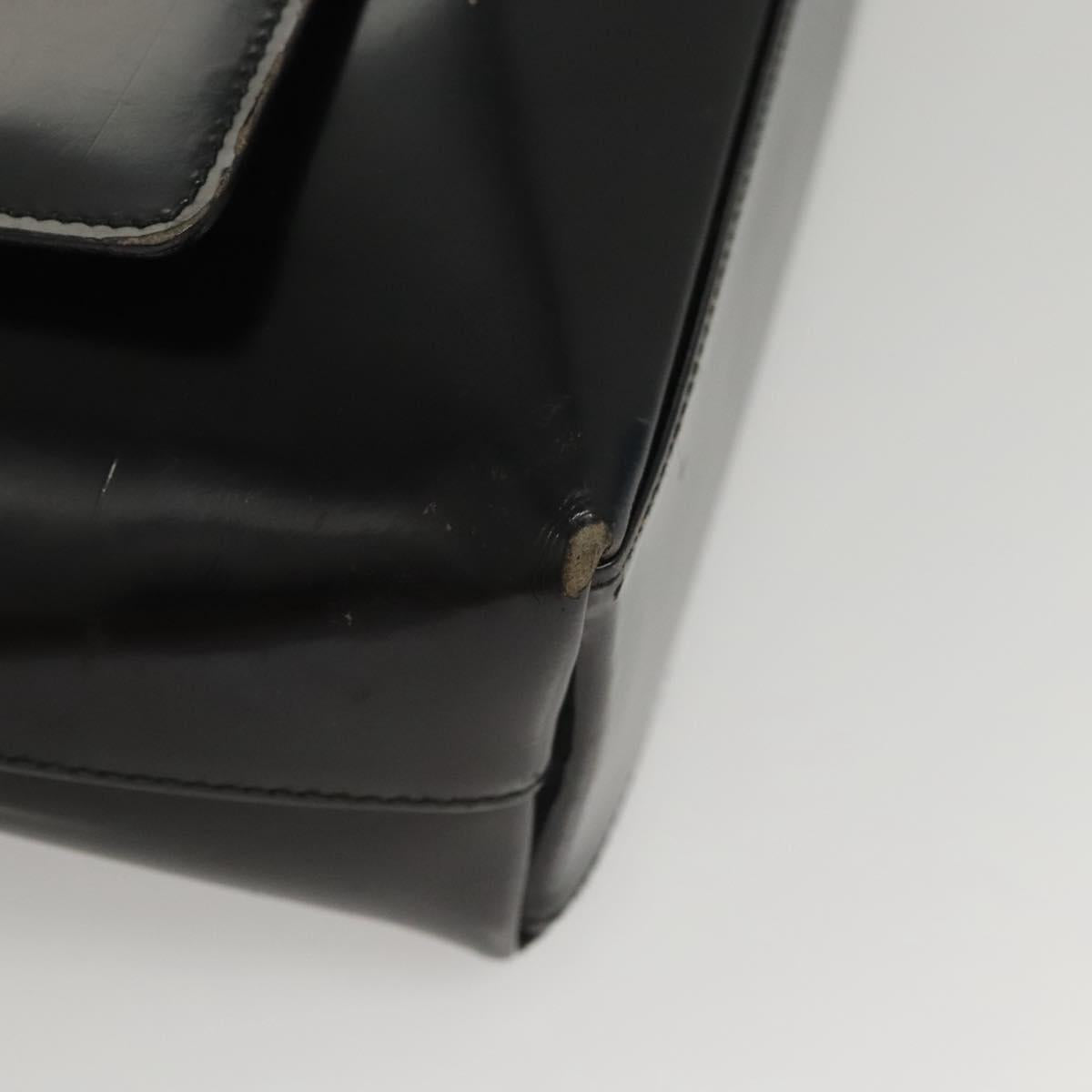 GUCCI Shoulder Bag Enamel Black Gold 002 2113 0483 Auth bs26329