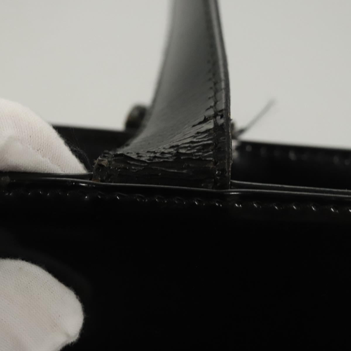 GUCCI Shoulder Bag Enamel Black Gold 002 2113 0483 Auth bs26329