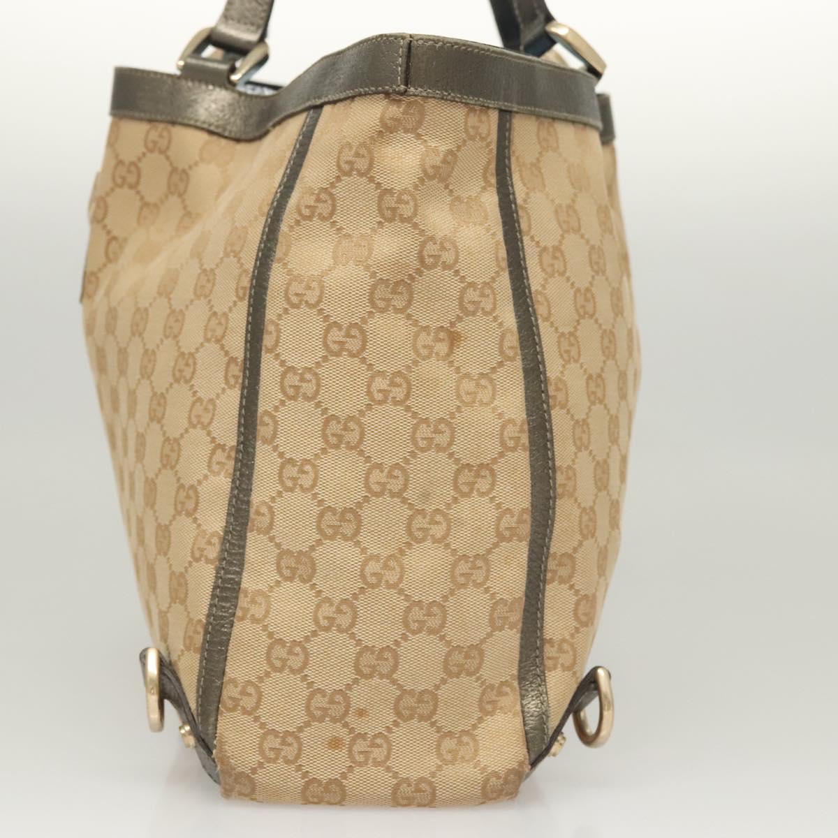 GUCCI GG Canvas Abbey Tote Bag Beige Gold 141472 Auth bs26330