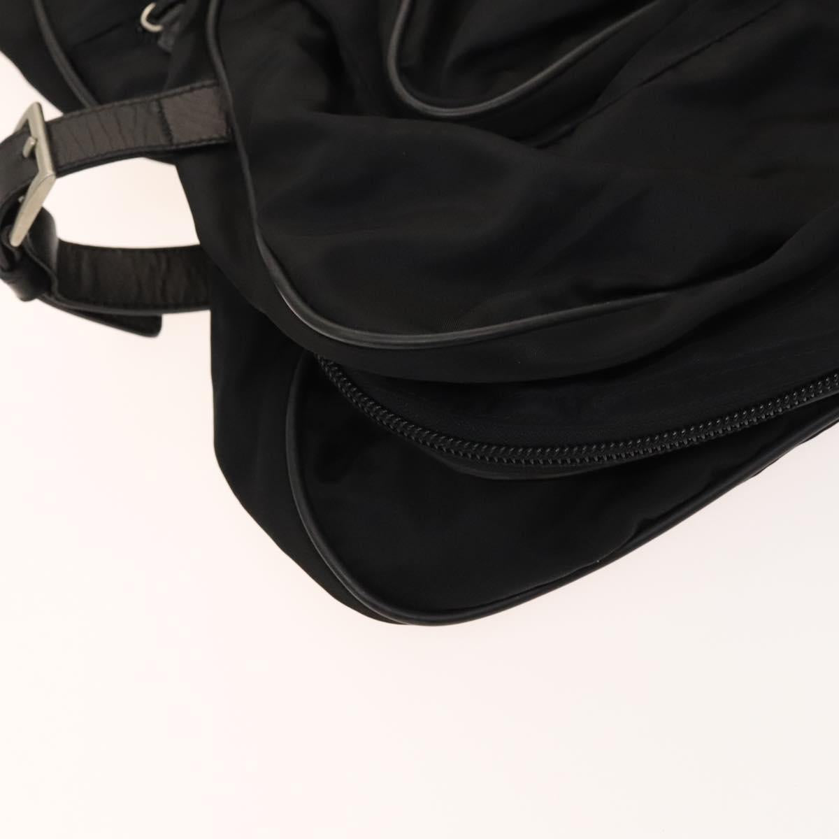 PRADA Garment Cover Nylon Black Silver Auth bs26340