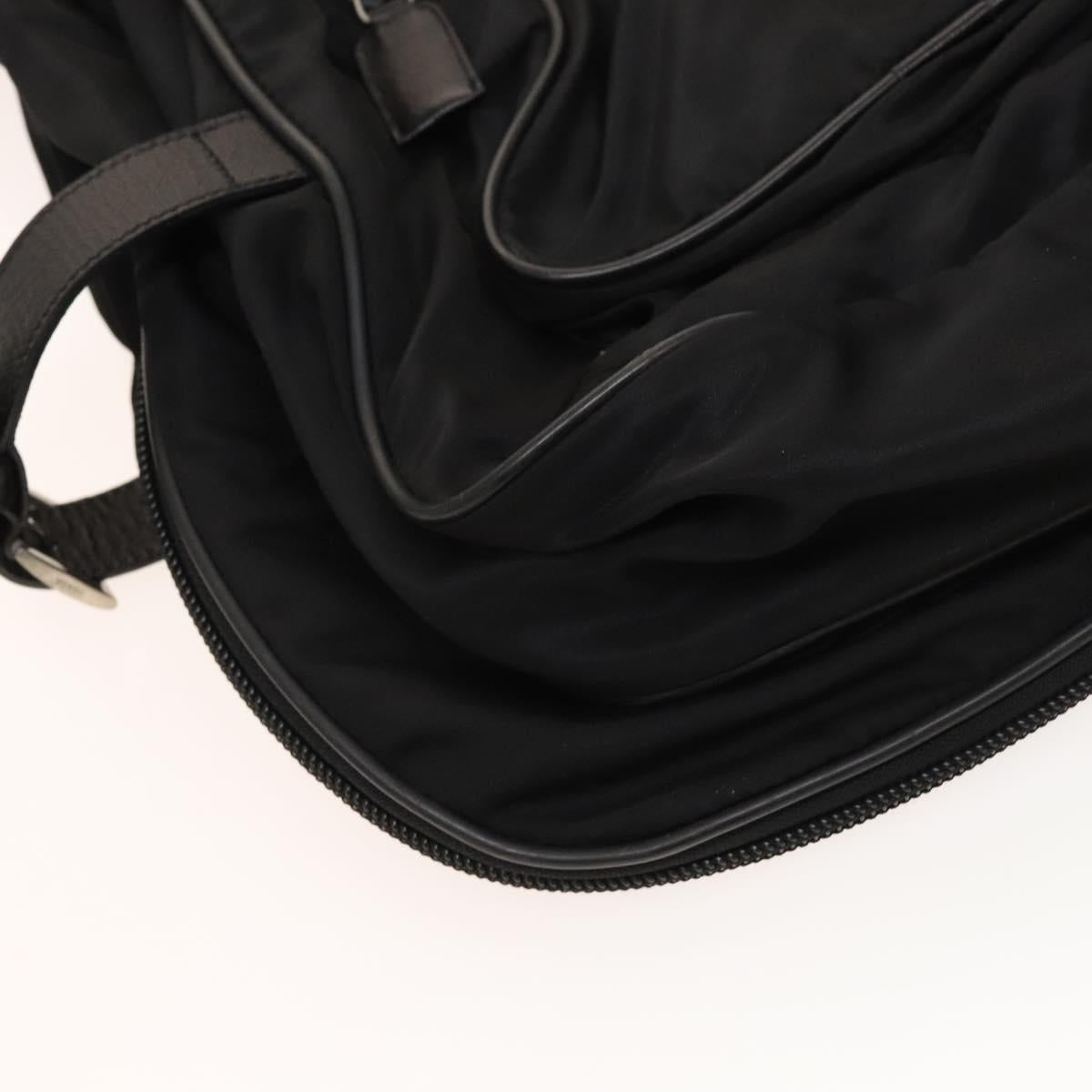 PRADA Garment Cover Nylon Black Silver Auth bs26340