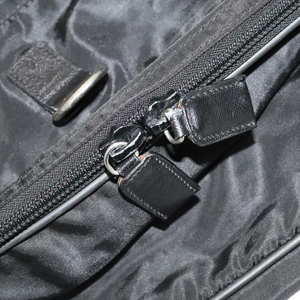 PRADA Garment Cover Nylon Black Silver Auth bs26340