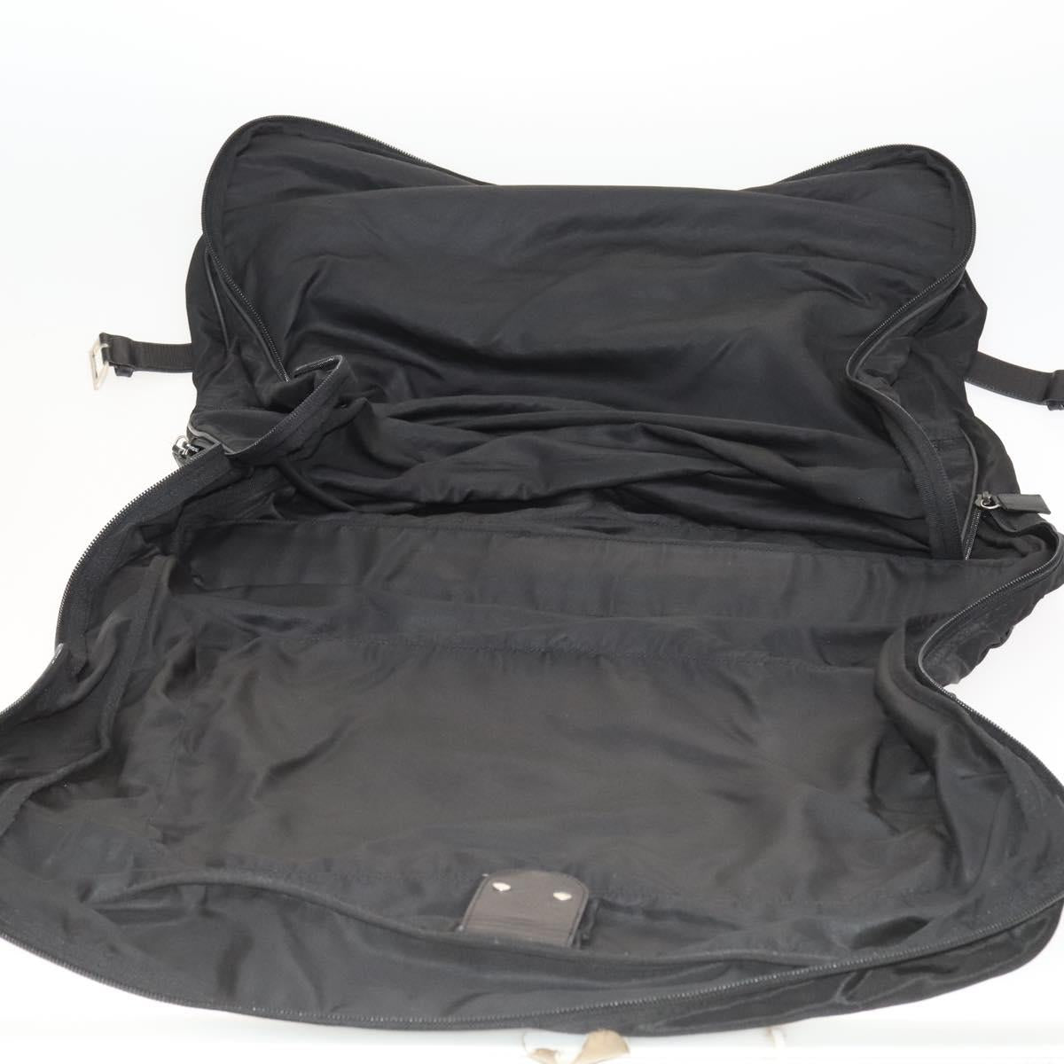 PRADA Garment Cover Nylon Black Silver Auth bs26340